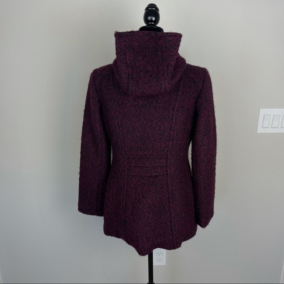 Anne Klein red/maroon marbled hooded full zipper warm coat size S - Picture 7 of 12